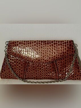 Vintage Bucci Metallic Patterned Evening Clutch/Shoulder Bag. Made in Italy.